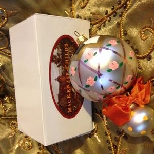 Mackenzie Childs Pink Flower Christmas Ornament